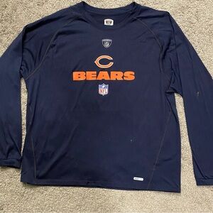 Reebok Navy Long Sleeve Shirt with Orange Bears Logo